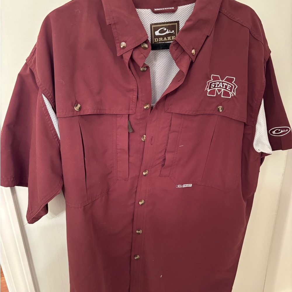 Drake Mississippi State Button Down Casual Shirt
